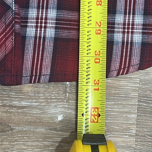 Men’s Wrangler red and white plaid pearl snap long sleeve shirt with pockets XL - Picture 8 of 10